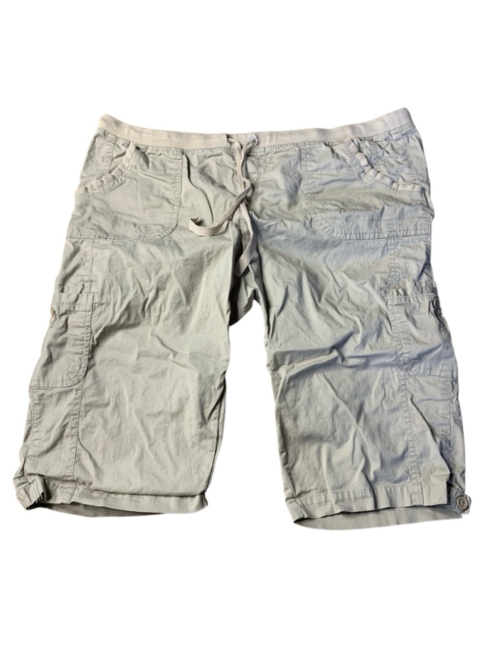 Campus Crew Cargo Capris Khaki Tan Size 12 Gorpcore Utility